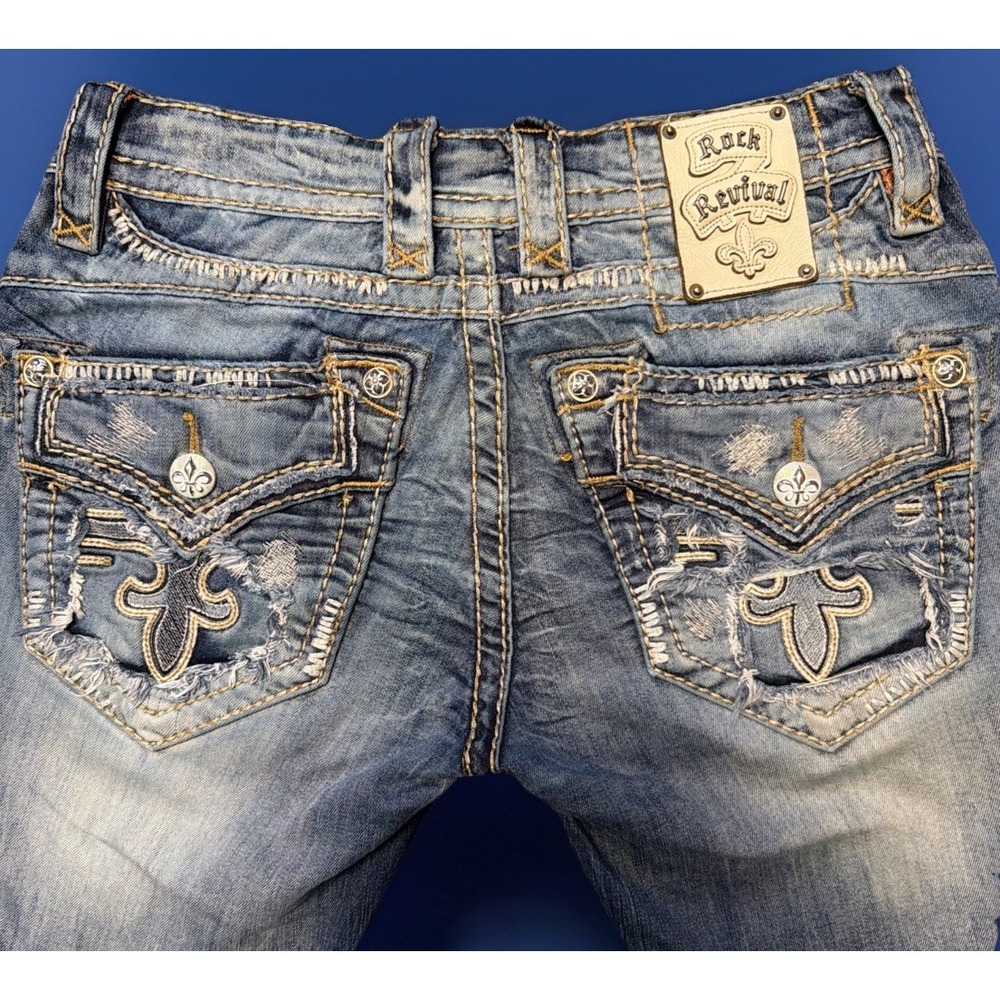 Rock Revival‎ Jeans Men's 32x29 Chester Relaxed Straight Light Wash Grunge Y2K